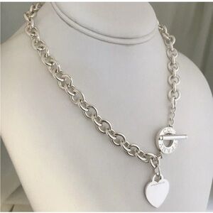 Tiffany & Co. 💯% Authentic Toggle Heart Necklace 16” w/Box  925 Sterling ✨EUC✨